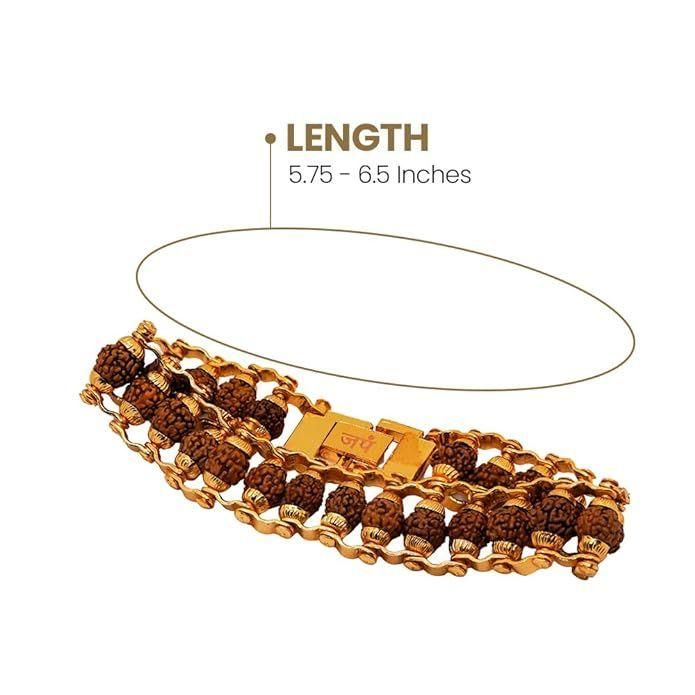 Rudraksha Bracelet With Gold Plating.