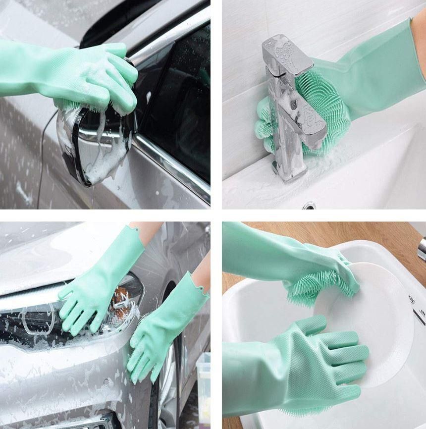 Gloves-Silicone Dish Washing Gloves,Silicon Cleaning Gloves,Silicon Hand Gloves for Kitchen Dishwashing and Pet Grooming, Heat Resistant Gloves