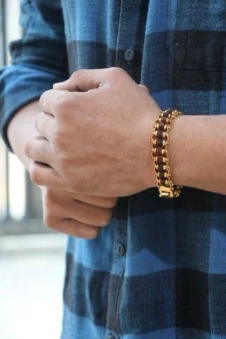 Rudraksha Bracelet With Gold Plating.