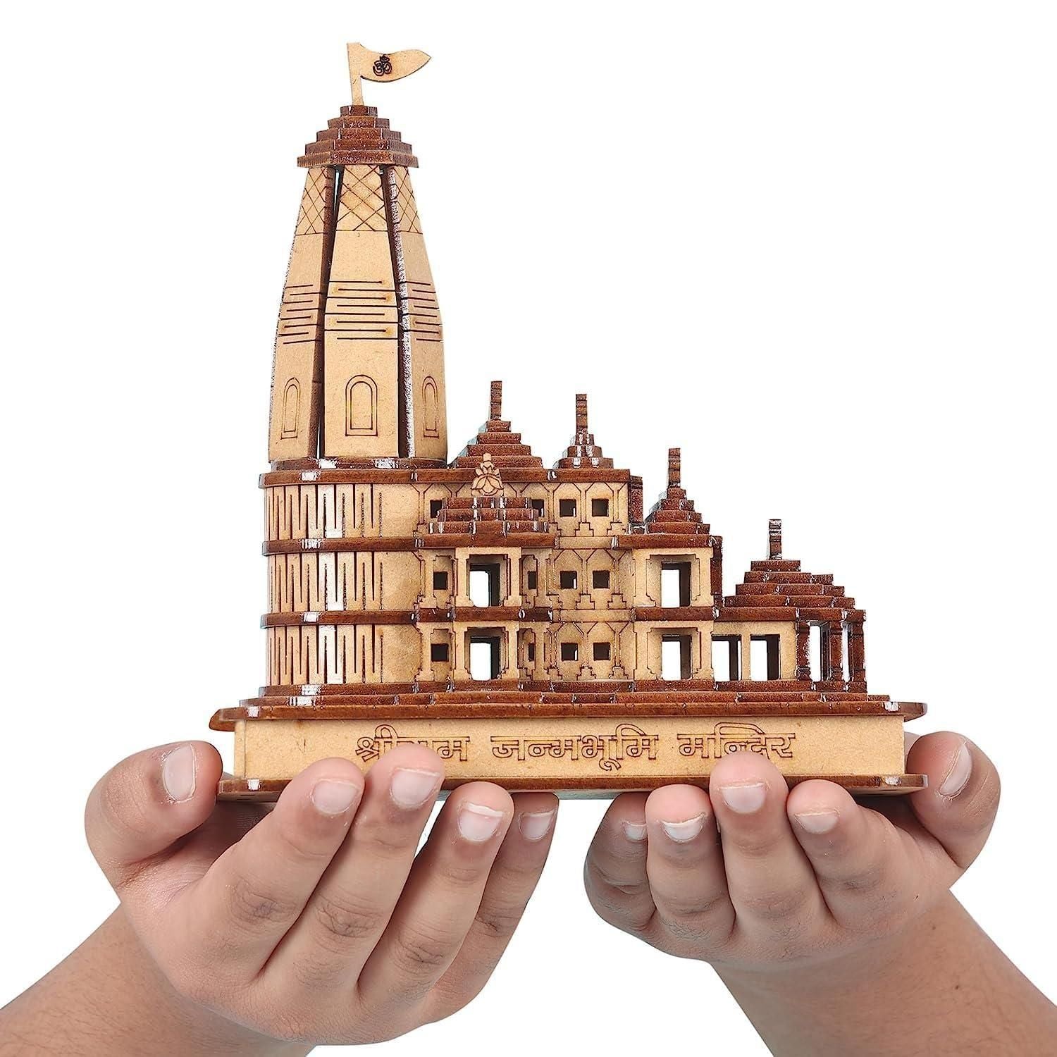 Ram mandir Showpiece Wooden Temple for Gift