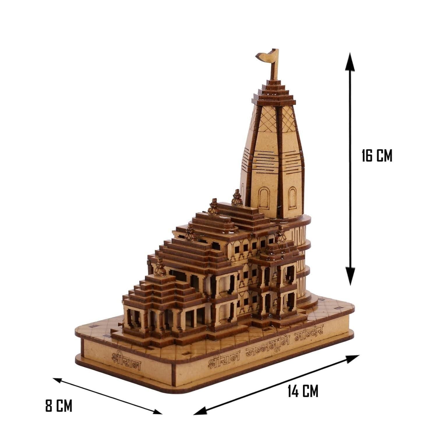 Ram mandir Showpiece Wooden Temple for Gift