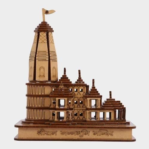 Ram mandir Showpiece Wooden Temple for Gift